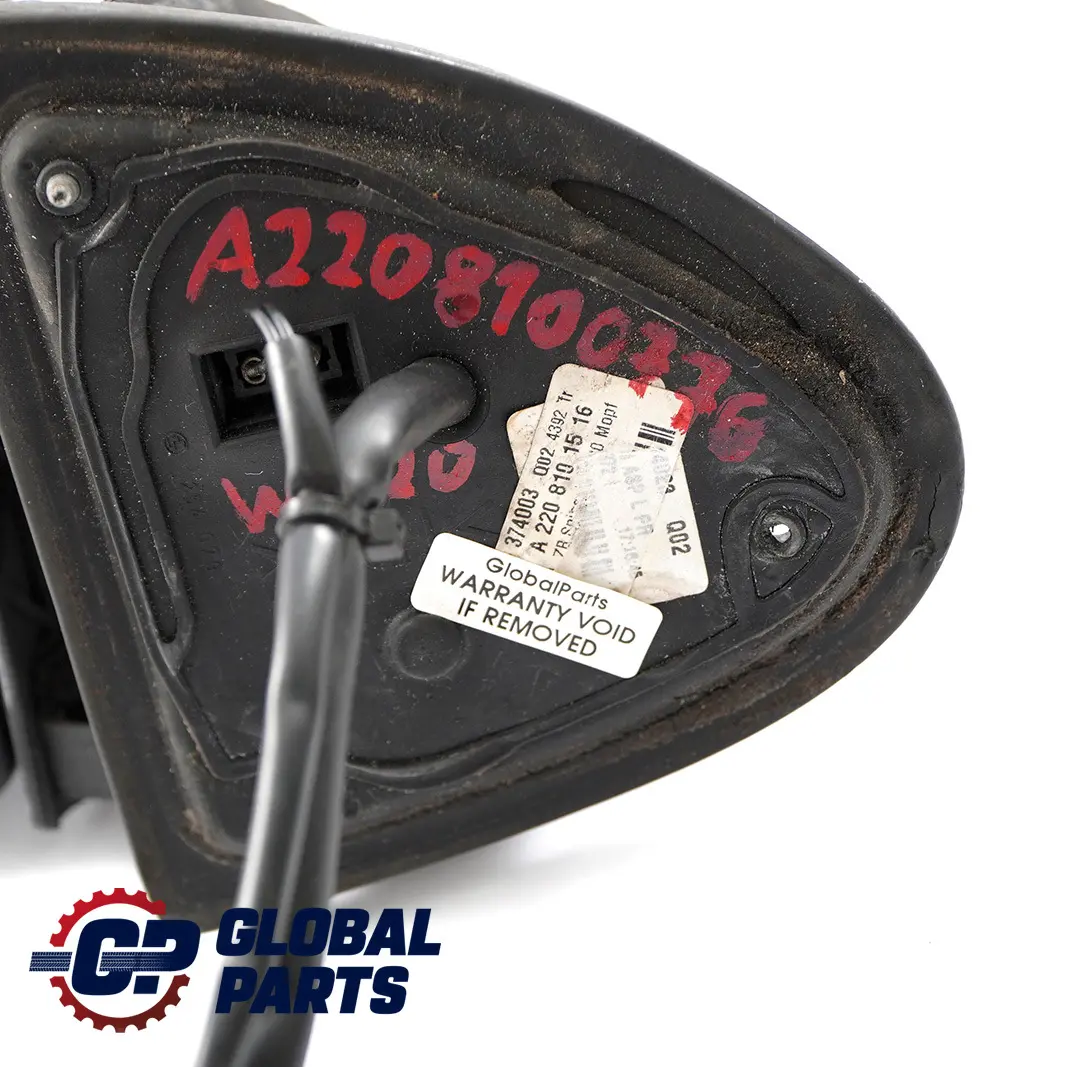 Mercedes-Benz CL S C215 W220 Left N/S Outside Base Wing Door Mirror Foldable to with Part number A2208100776 Mercedes-Benz CL S C215 W220 Left N/S Outside Base Wing Door Mirror Foldable - SKU rhd-A2208100776 - Part number A2208100776