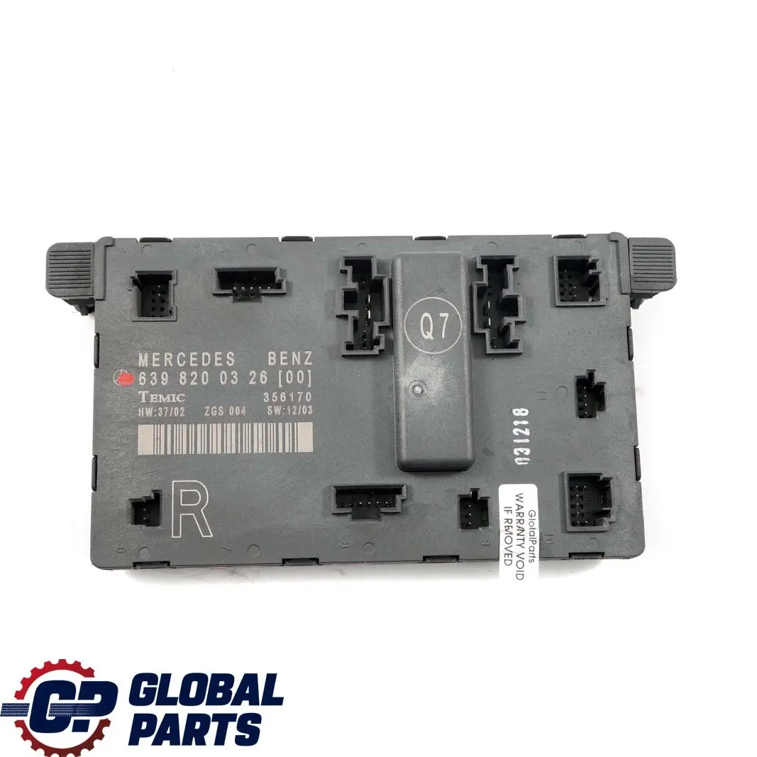 Mercedes-Benz Vito Viano W639 Front Right Door O/S Control Module to with Part number A6398200326 Mercedes-Benz Vito Viano W639 Front Right Door O/S Control Module - SKU rhd-A6398200326 - Part number A6398200326