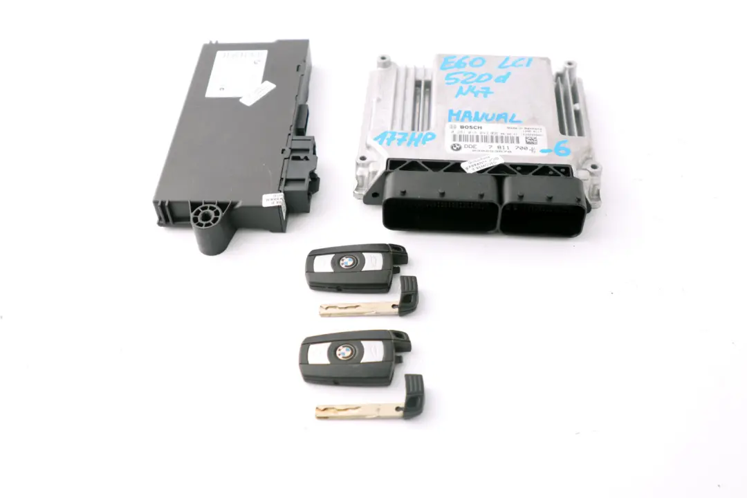 BMW 5 Series E60 E61 LCI 520d N47 ECU KIT DDE CAS3 + 2 Keys Manual - SKU 7811700-6 - Part number 7811700