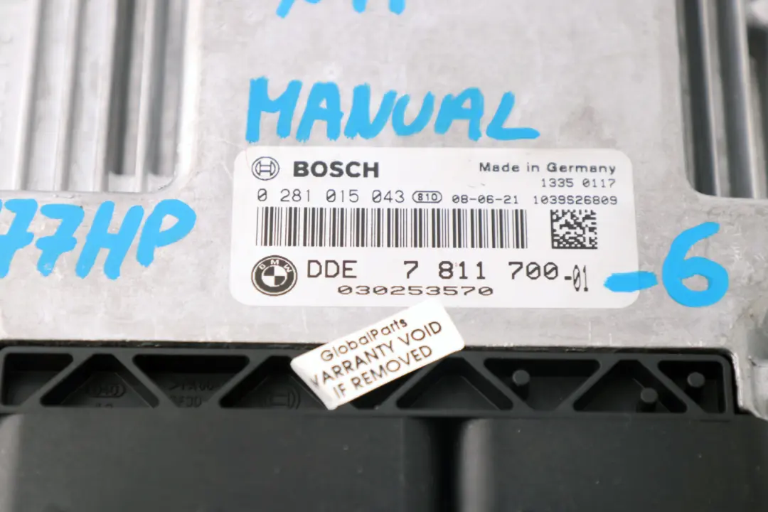 BMW 5 Series E60 E61 LCI 520d N47 ECU KIT DDE CAS3 + 2 Keys Manual - SKU 7811700-6 - Part number 7811700