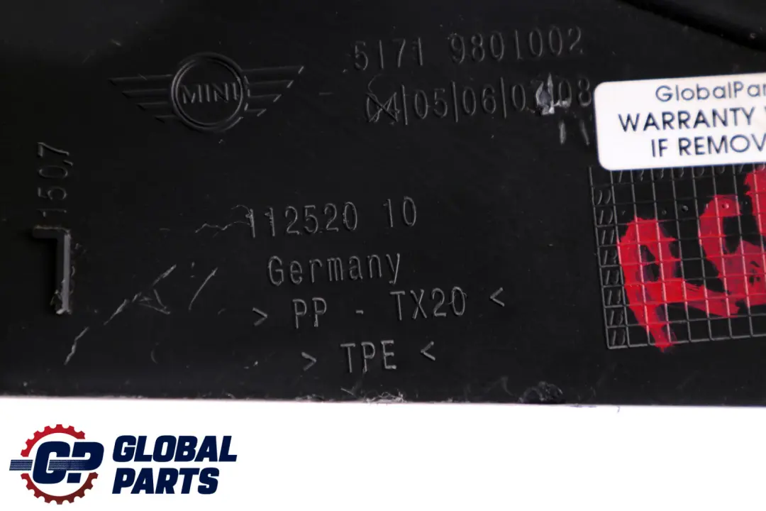 Compartment Cover Bulkhead Battery Mini Cooper R60 Engine - SKU 9801002 - Part number 9801002