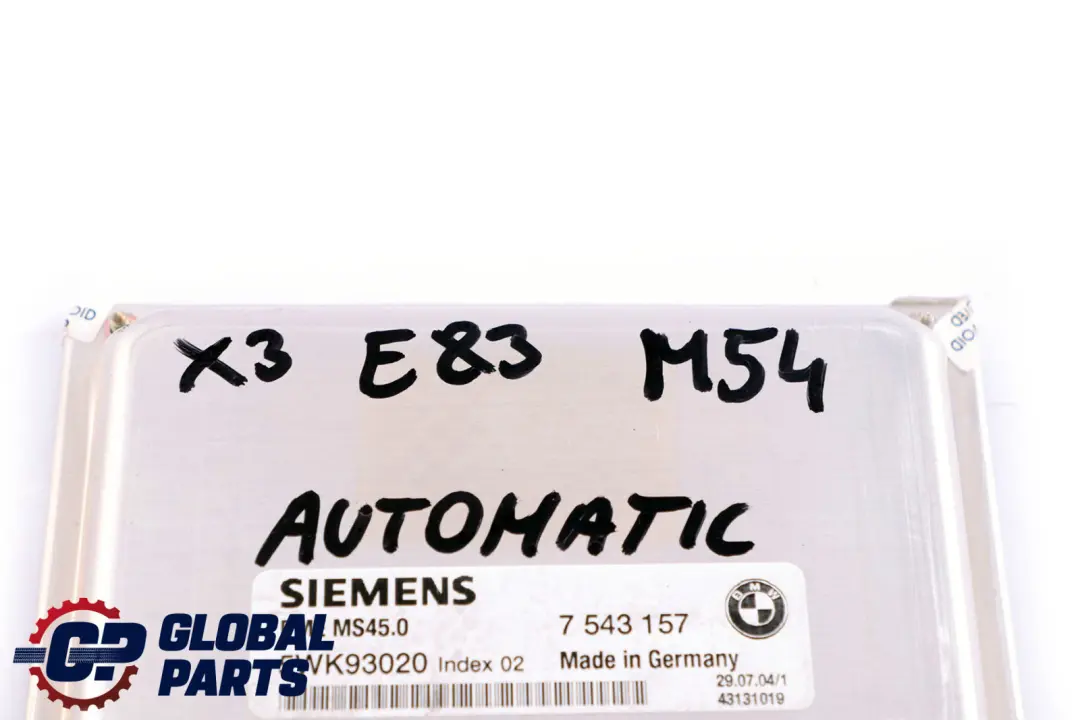 BMW E60 525i 530i E83 2.5i M54 ECU DME Engine Control Unit Automatic - SKU 7543157 - Part number 7543157