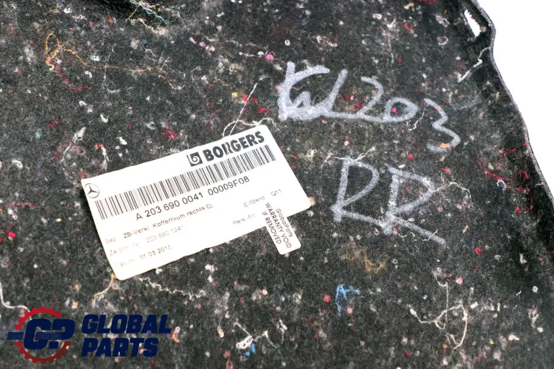 Maletero Compartimento de equipajes Panel lateral derecho para Mercedes CLC CL203 con número de pieza A2036900441 Mercedes CLC CL203 Maletero Compartimento de equipajes Panel lateral derecho - SKU A2036900441 - Número de pieza A2036900441