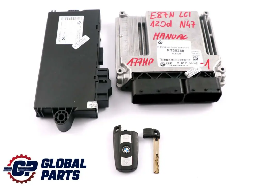 BMW E60 E87 E90 LCI 120d 320d 520d N47 Engine ECU Kit DDE CAS3 + Key - SKU 7812500-1 - Part number 7812500