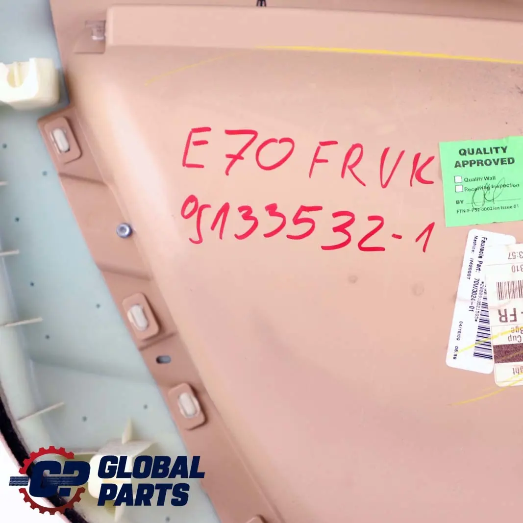 BMW X5 E70 1 Vorne Rechts Tür Karte Futter Stoff Leder Nevada Beige - SKU 7244368-1 - Teilenummer 7244368