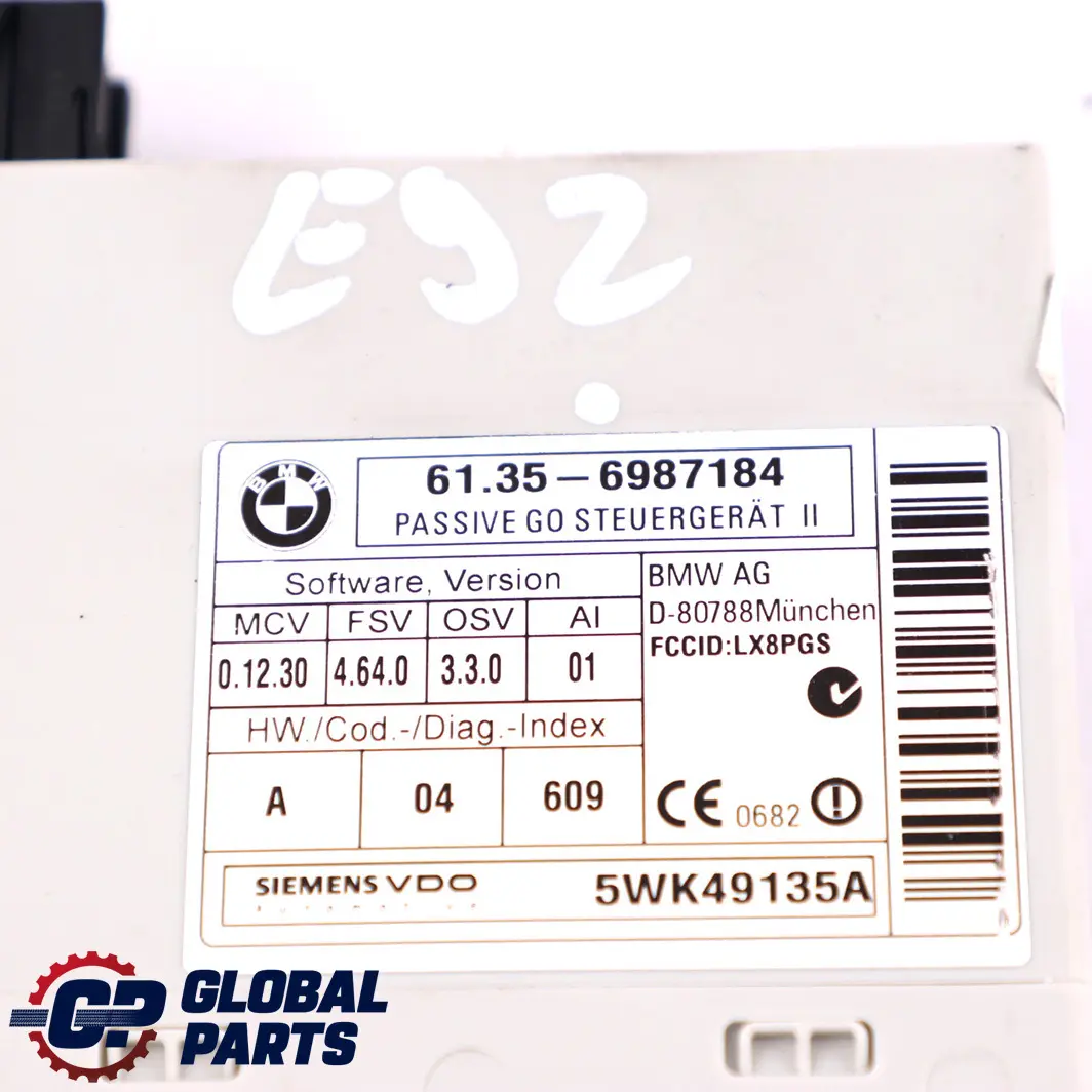 BMW 1 3 E81 E87 E90 E92 Comfort Access Passive Go Control Unit Module 6987184 - SKU 9134708 - Part number 9134708