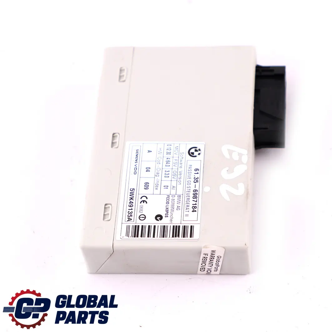 BMW 1 3 E81 E87 E90 E92 Comfort Access Passive Go Control Unit Module 6987184 - SKU 9134708 - Part number 9134708