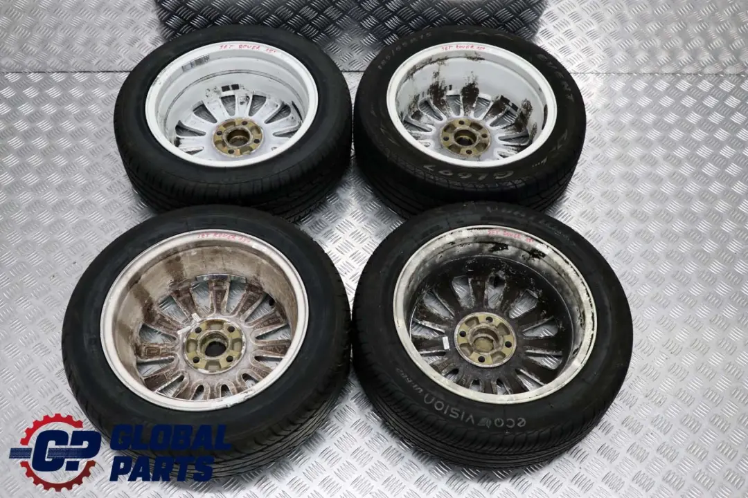 Set Rad Alu Felgen Aluminium " 6J ET:45 mit Reifen für MG Rover Mini R50 R56 mit Teilenummer 15 MG Rover Mini R50 R56 Set Rad Alu Felgen Aluminium " 6J ET:45 mit Reifen - SKU SET MG ROVER 15 - Teilenummer 15