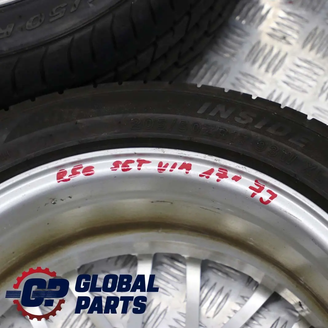 Complete Set 4x Wheel Rim with Tyres 17" 7J VIA to Mini Cooper One R50 R55 R56 R57 with Part number Mini Cooper One R50 R55 R56 R57 Complete Set 4x Wheel Rim with Tyres 17" 7J VIA - SKU SET R56 17 7J VIA - Part number