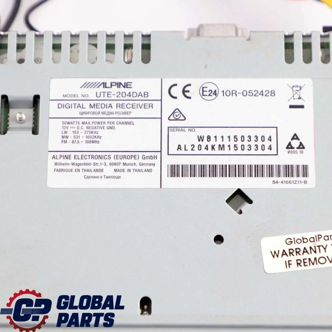 Genuine Alpine MP3 USB AUX Bluetooth iPod Car Radio Audio Player to with Part number UTE-204DAB Genuine Alpine MP3 USB AUX Bluetooth iPod Car Radio Audio Player - SKU UTE-204DAB - Part number UTE-204DAB