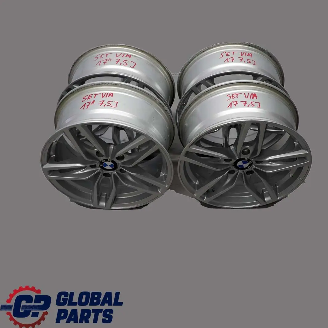 Silber Komplett Set 4x Alu Felge Felgen Alufelge " 7,5J VIA für BMW mit Teilenummer 17 BMW Silber Komplett Set 4x Alu Felge Felgen Alufelge " 7,5J VIA - SKU VIA 17 75J - Teilenummer 17