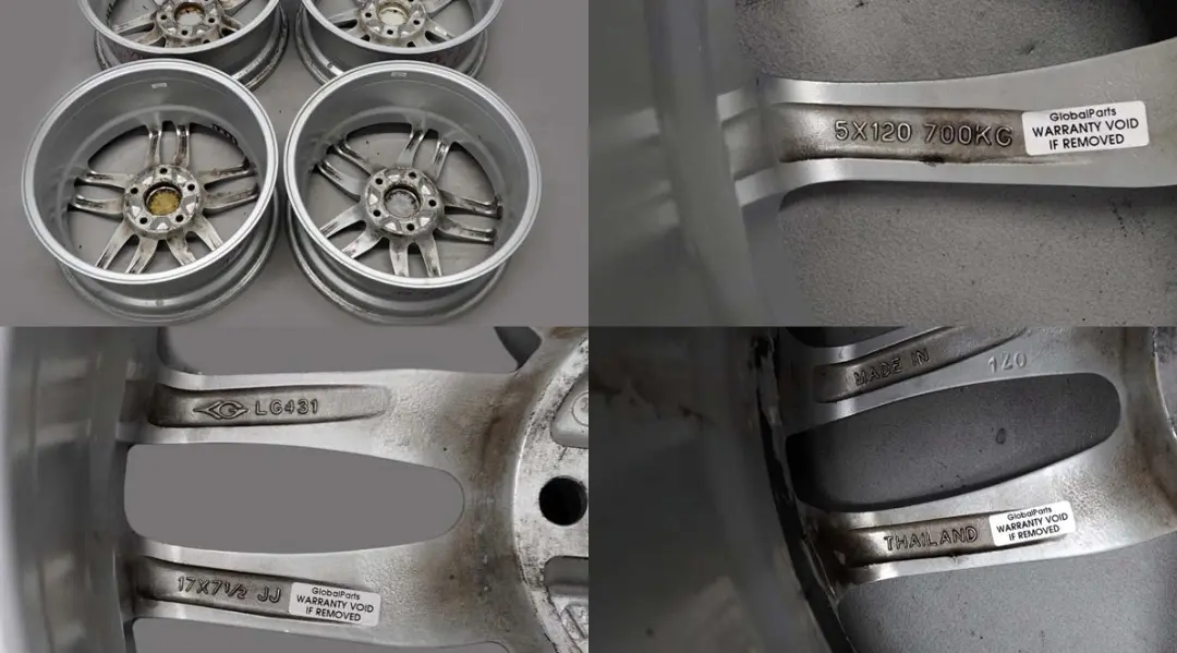 BMW Silver Complete Set 4x Wheel Alloy Rim " 7,5J VIA - SKU VIA 17 75J - Part number 17