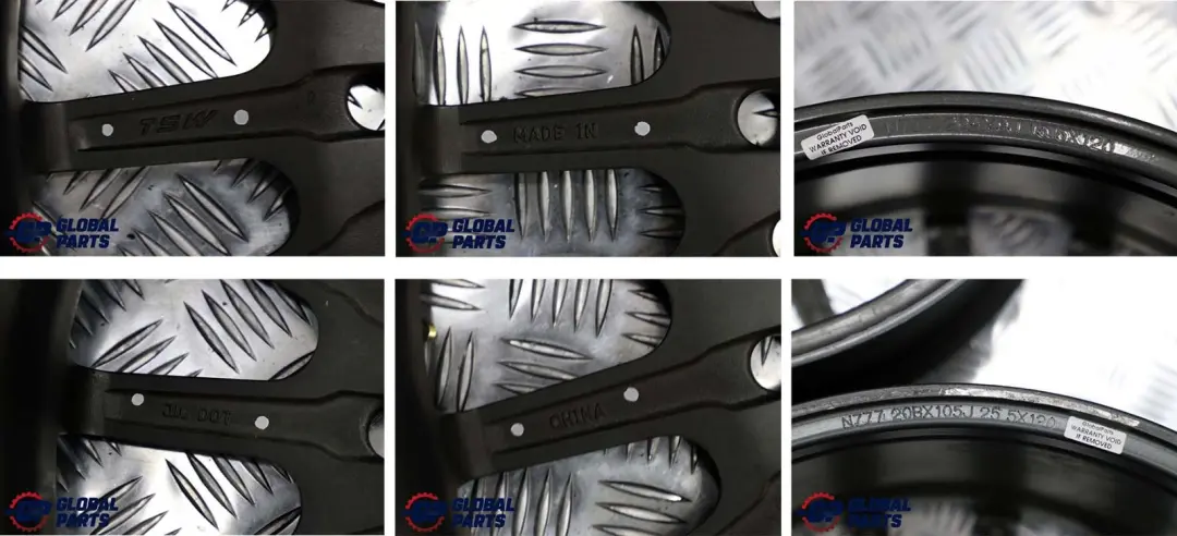 BMW TSW Grau Komplett Set 4x Felgen Alufelge 10,5J / 9J VIA - SKU VIA BMW E65 TSW 20 105J/9J - Teilenummer 20"