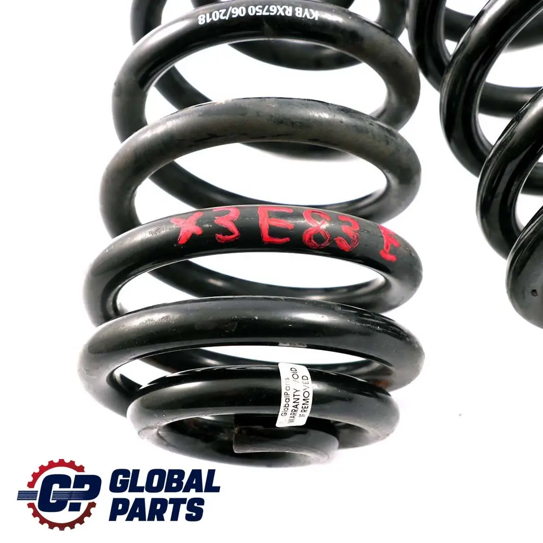 Left Right N/O/S Coil Spring Suspension Set KYB RX6750 to BMW X3 Series E83 Rear with Part number X3 E83 BMW X3 Series E83 Rear Left Right N/O/S Coil Spring Suspension Set KYB RX6750 - SKU X3 E83 Rear Coil Spring Set KYB RX6750 - Part number X3 E83