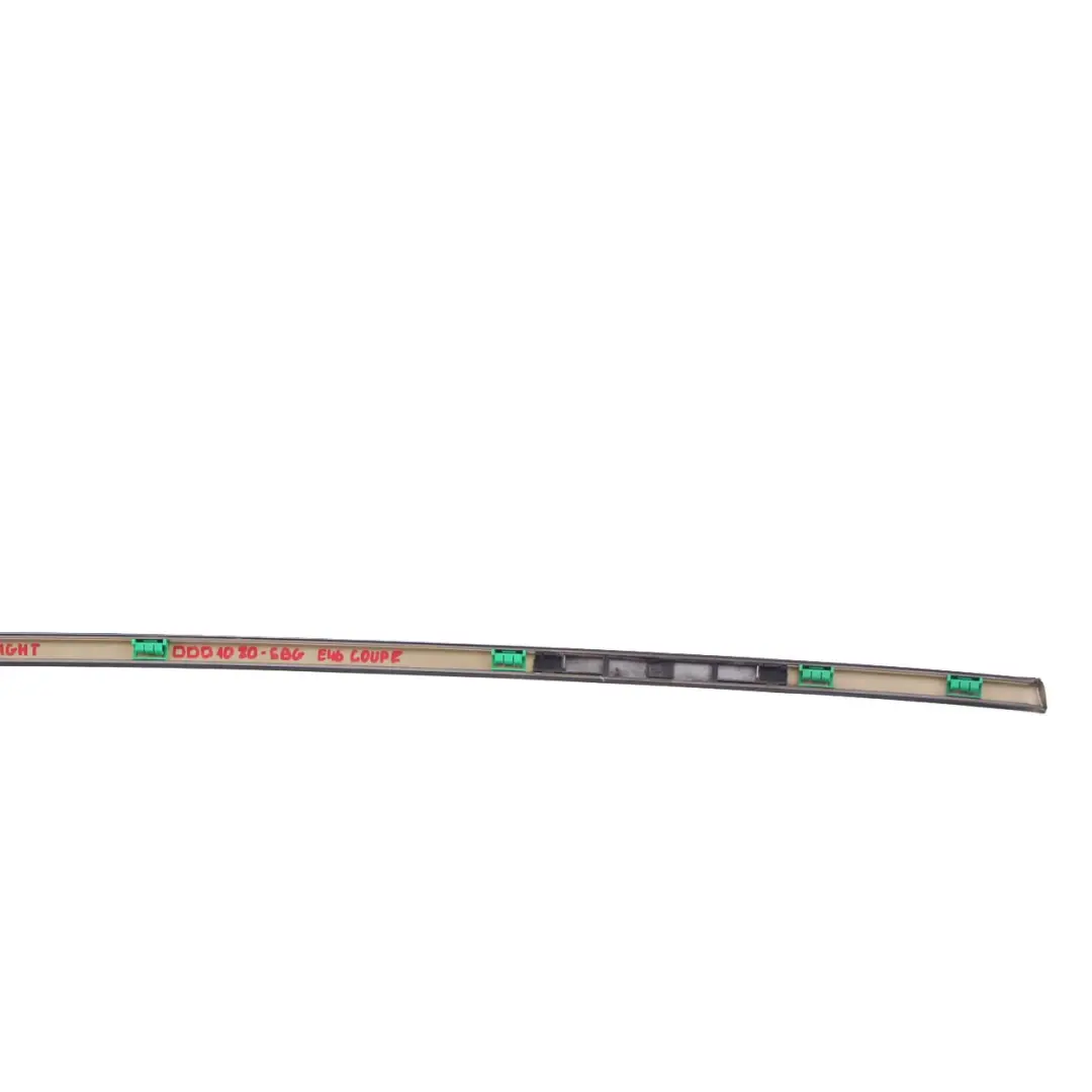 BMW E46 Coupe Right Roof Moulding Railing Gutter Rail O/S Silbergrau Silver Grey - SKU 0001080-SBG - Part number 0001080