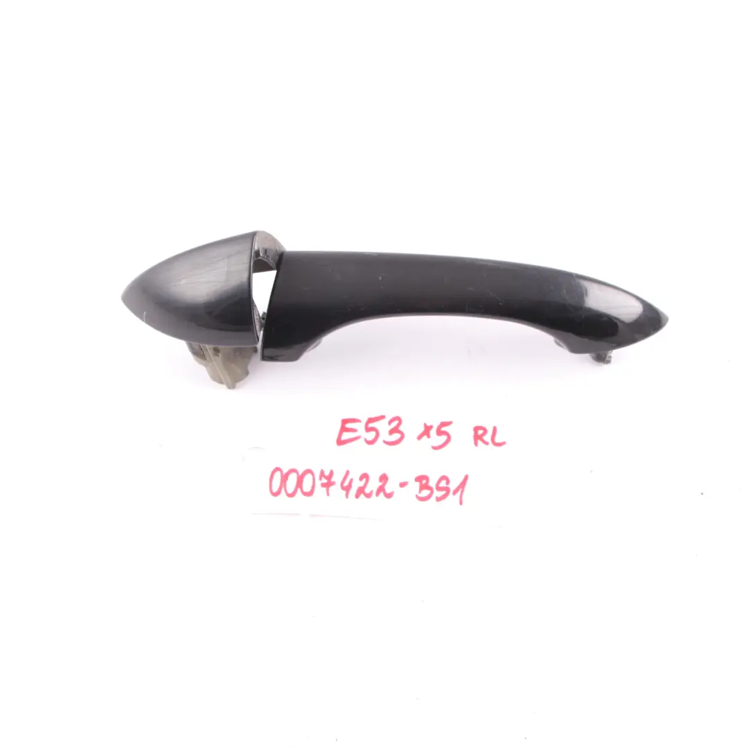 Left Door Handle Grab Catch Cover Black Sapphire Metallic 475 to BMW X5 E53 Rear with Part number 0007422 BMW X5 E53 Rear Left Door Handle Grab Catch Cover Black Sapphire Metallic 475 - SKU 0007422-BS1 - Part number 0007422