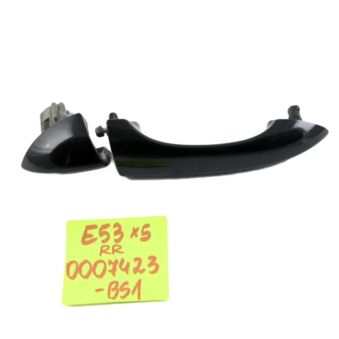 Right Door O/S Grab Handle Black Sapphire Metallic 475 to BMW X5 Series E53 Rear with Part number 0007423 BMW X5 Series E53 Rear Right Door O/S Grab Handle Black Sapphire Metallic 475 - SKU 0007423-BS1 - Part number 0007423