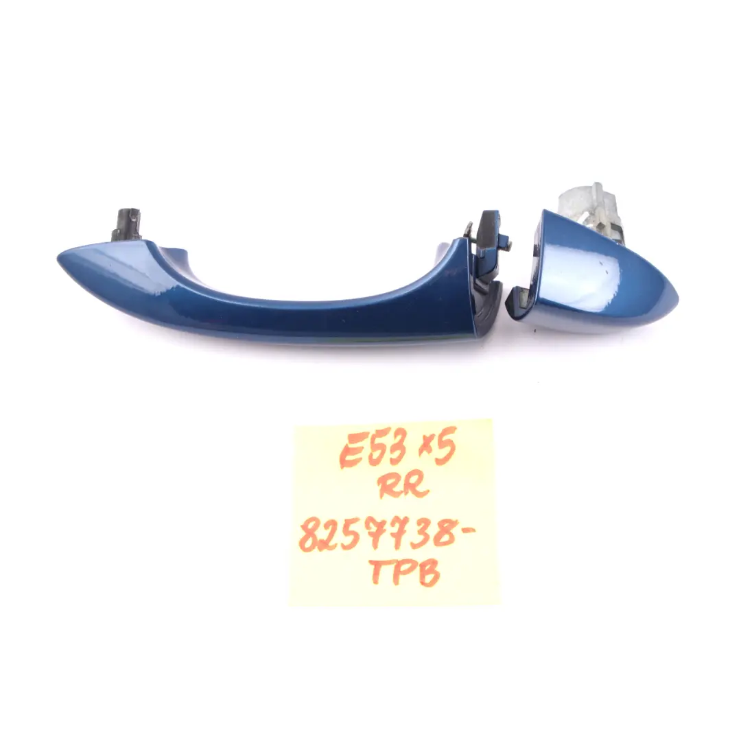 Grab Handle Door BMW X5 E53 Rear Right O/S Topasblau Metallic Blue 364 to with Part number 0007423 Grab Handle Door BMW X5 E53 Rear Right O/S Topasblau Metallic Blue 364 - SKU 0007423-TPB2 - Part number 0007423