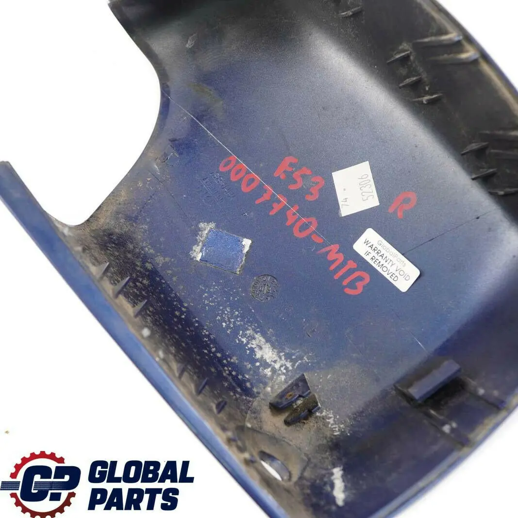 Right O/S Wing Mirror Cover Cap Montegoblau Blue - A51 to BMW X5 Series E53 with Part number 0007740 BMW X5 Series E53 Right O/S Wing Mirror Cover Cap Montegoblau Blue - A51 - SKU 0007740-MTB - Part number 0007740