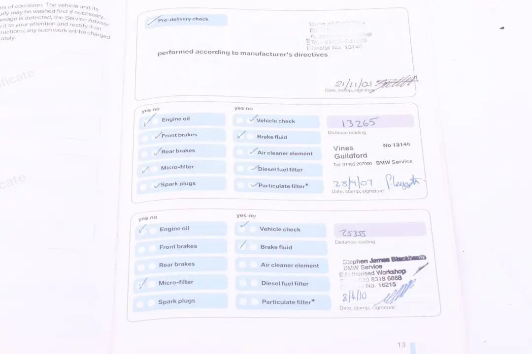 BMW 1 3 Series E87 E90 E91 Service Booklet 01410159350 0159350 - SKU 0011972-3 - Part number 11972