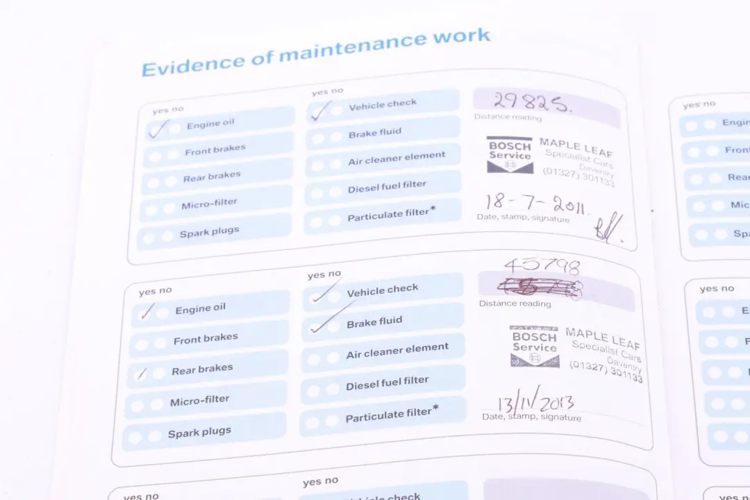 BMW 1 3 Series E87 E90 E91 Service Booklet 01410159350 0159350 - SKU 0011972-3 - Part number 11972