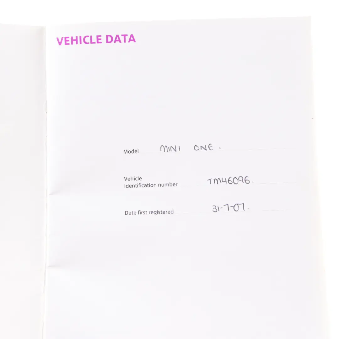 Mini R56 Service Booklet Owner's Handbook Pouch Case Wallet Set - SKU 0013283-1 - Part number 0013283