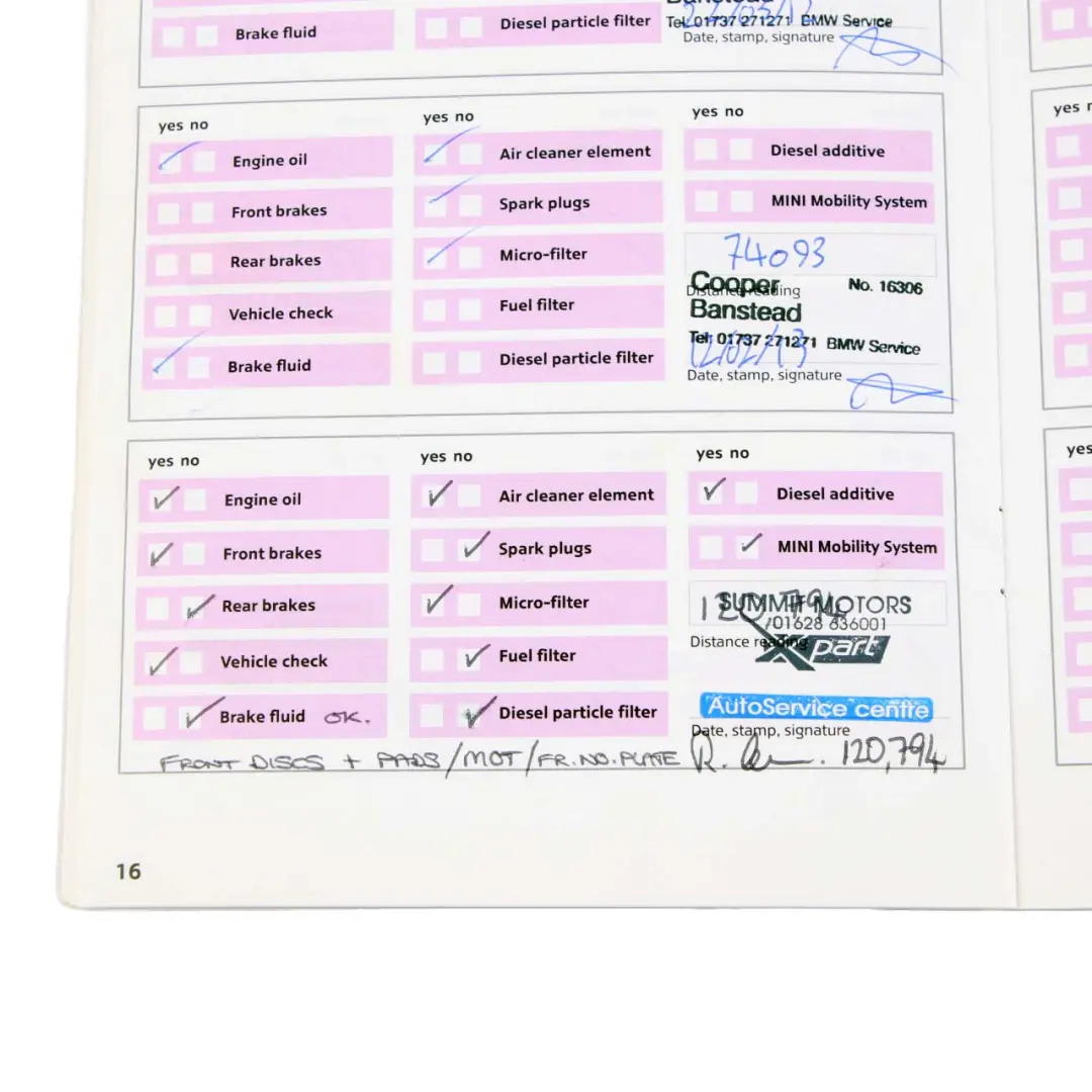 Mini Cooper R56 Service Booklet Instruction Handbook - SKU 0013611 - Part number 0013611