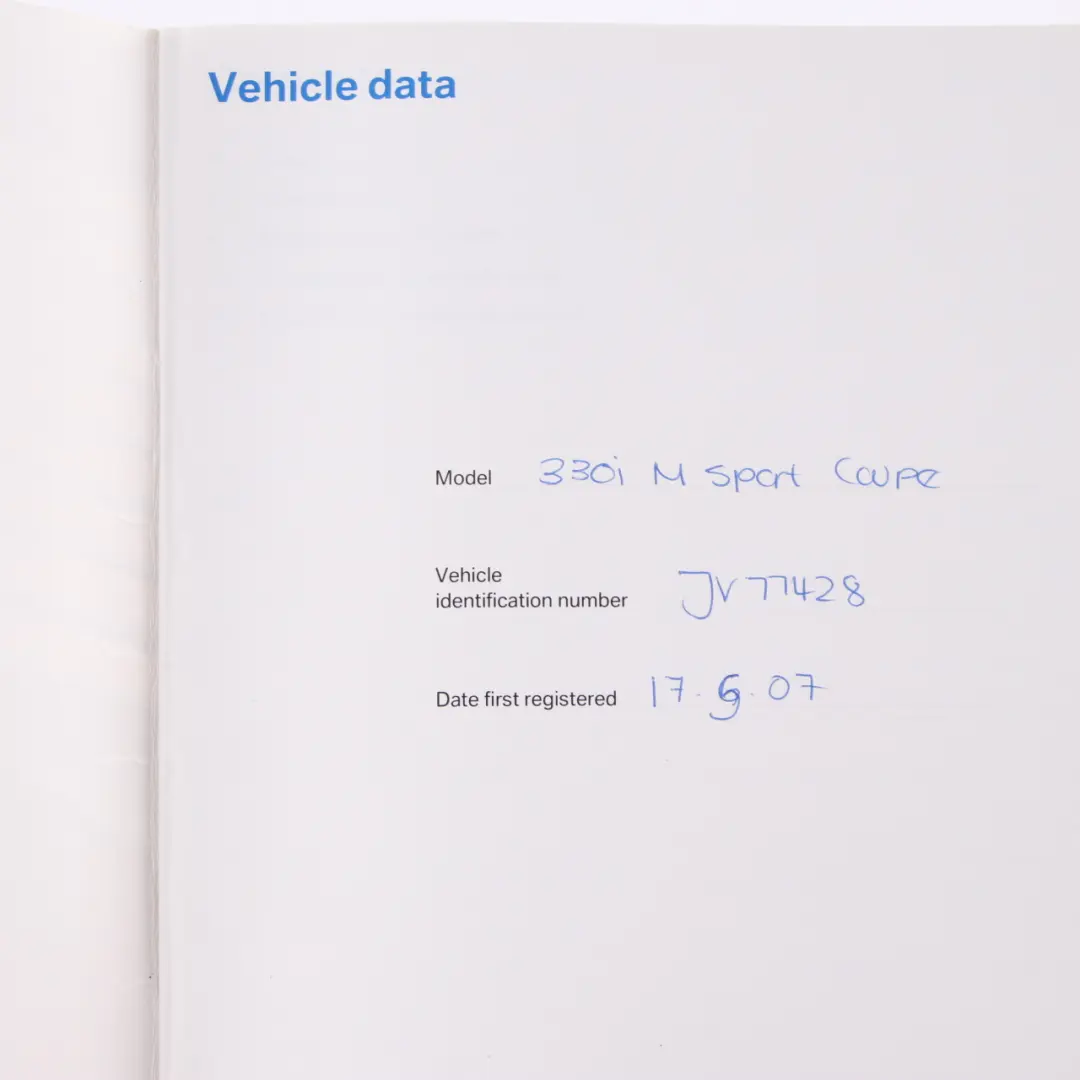 BMW E92 Coupe Owner's Handbook Service Booklet Pouch Wallet Case - SKU 0013673-1 - Part number 0013673