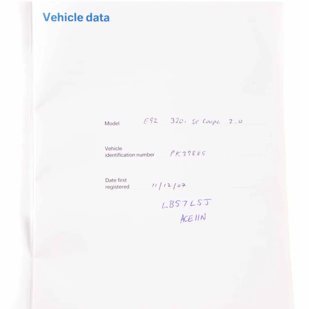 Owner's Handbook Pouch Case Wallet to BMW E92 Coupe with Part number 0014179 BMW E92 Coupe Owner's Handbook Pouch Case Wallet - SKU 0014179 - Part number 0014179