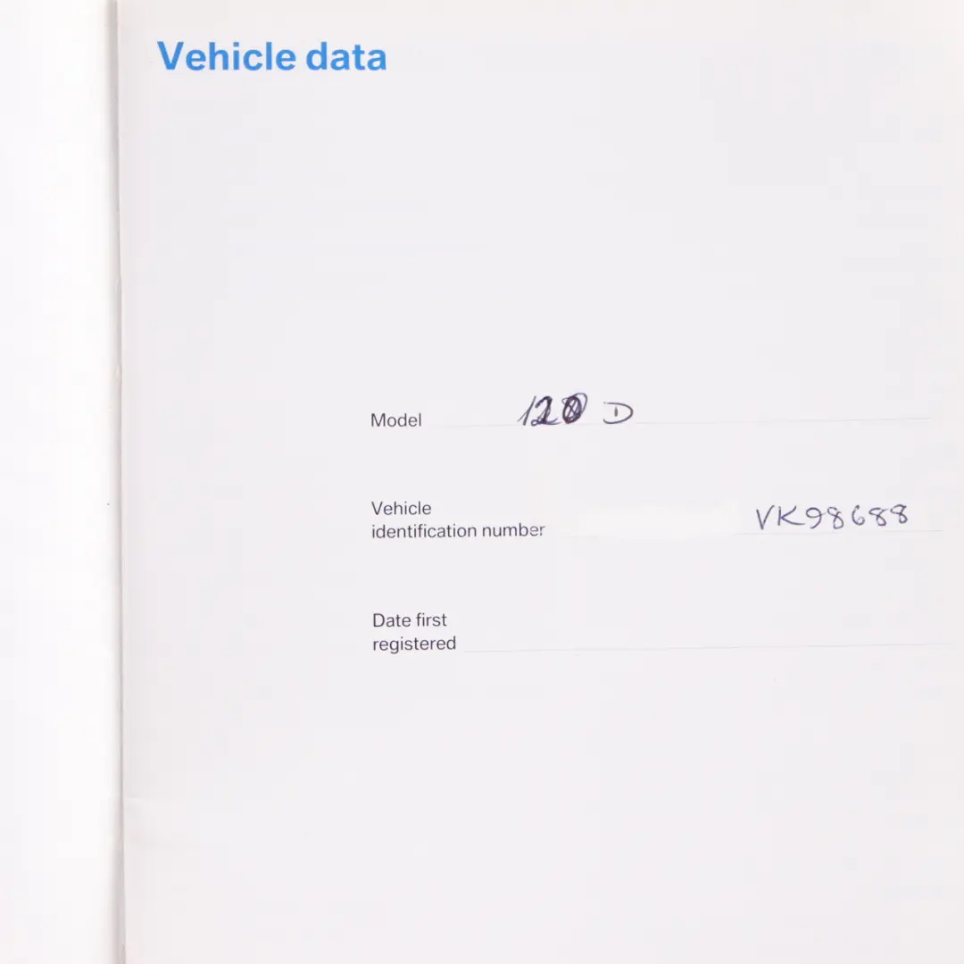 Service Booklet Book 09/2007-09/2008 to BMW E87 E90 with Part number 0014296 BMW E87 E90 Service Booklet Book 09/2007-09/2008 - SKU 0014296-1 - Part number 0014296