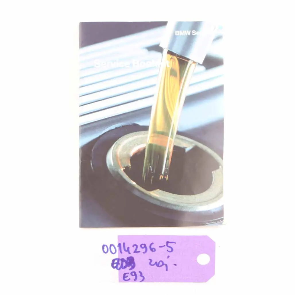 Service Booklet Book 09/2007-09/2008 to BMW E87 E90 with Part number 0014296 BMW E87 E90 Service Booklet Book 09/2007-09/2008 - SKU 0014296-5 - Part number 0014296