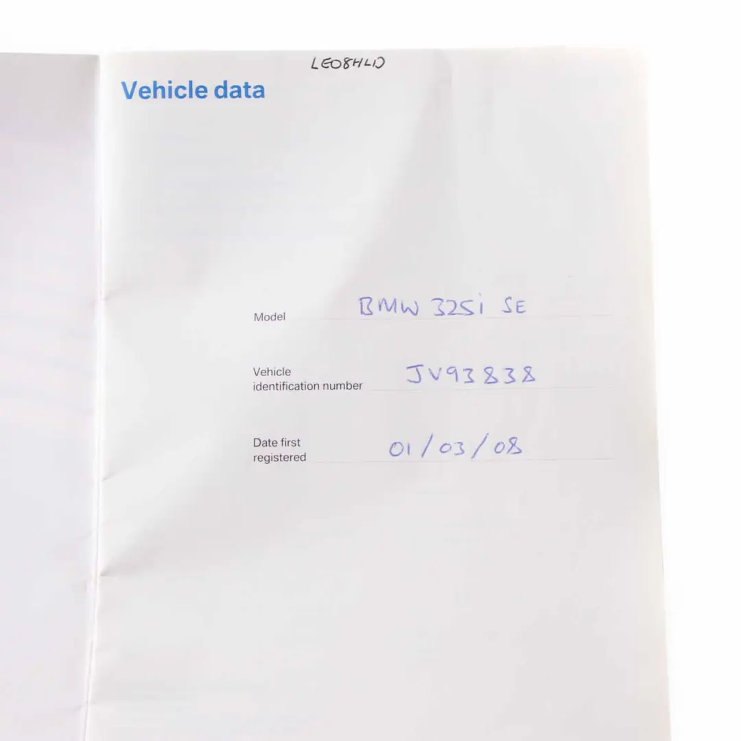 BMW E87 E90 Service Booklet Book 09/2007-09/2008 - SKU 0014296-5 - Part number 0014296