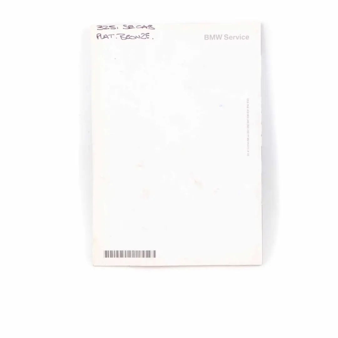BMW E87 E90 Service Booklet Book 09/2007-09/2008 - SKU 0014296-5 - Part number 0014296