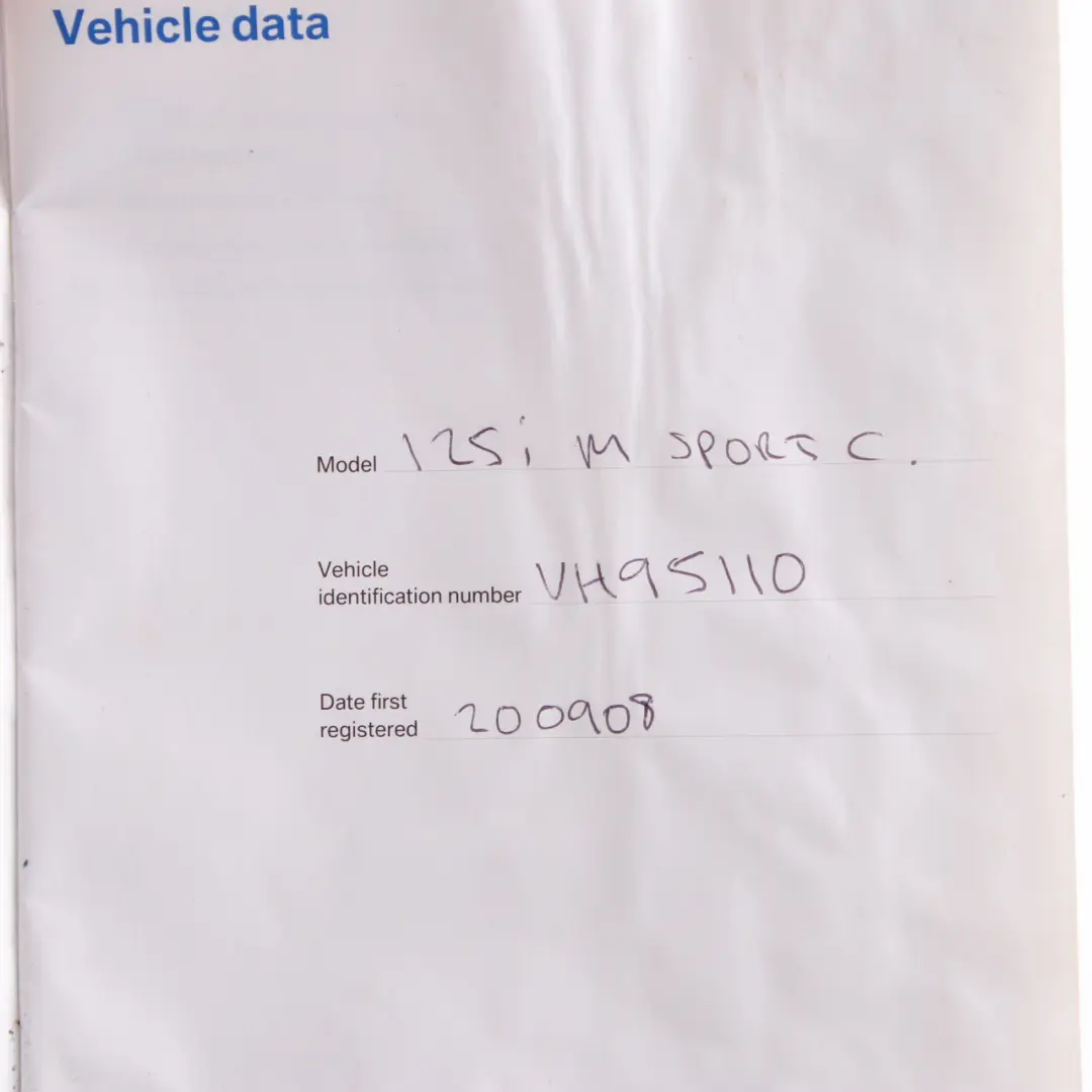 BMW E82 E88 Owner's Handbook Book Set Case Pouch - SKU 0014907 - Part number 0014907