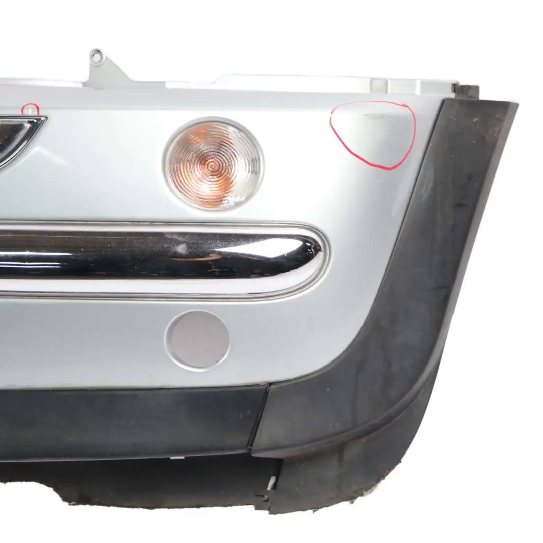 Complete Front Bumper Panel Pure Silver Metallic - 900 to Mini Cooper R50 with Part number 0029895 Mini Cooper R50 Complete Front Bumper Panel Pure Silver Metallic - 900 - SKU 0029895-PS3 - Part number 0029895