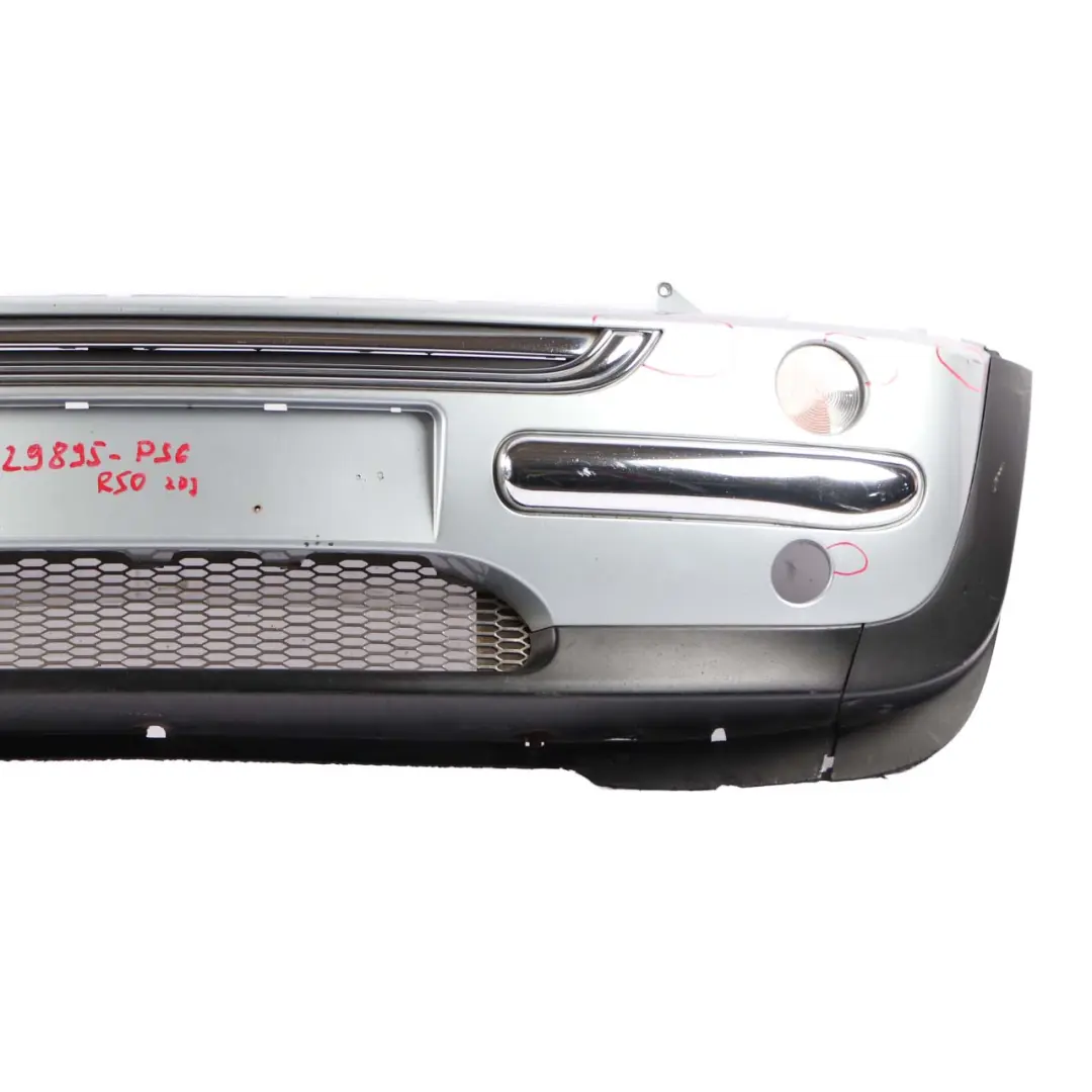 Complete Front Bumper Panel Pure Silver Metallic - 900 to Mini Cooper R50 6 with Part number 0029895 Mini Cooper R50 6 Complete Front Bumper Panel Pure Silver Metallic - 900 - SKU 0029895-PS6 - Part number 0029895