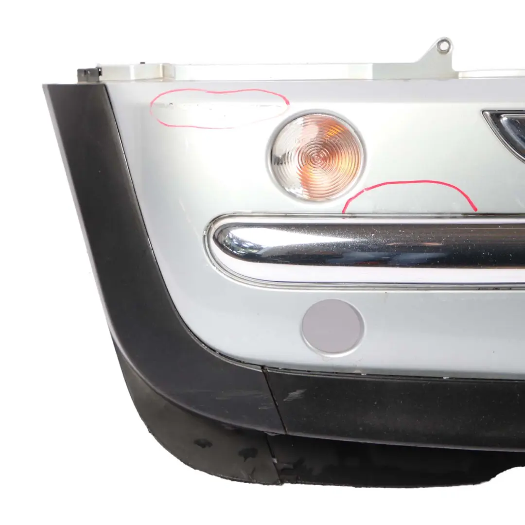 Complete Front Bumper Panel Pure Silver Metallic - 900 to Mini Cooper R50 6 with Part number 0029895 Mini Cooper R50 6 Complete Front Bumper Panel Pure Silver Metallic - 900 - SKU 0029895-PS6 - Part number 0029895