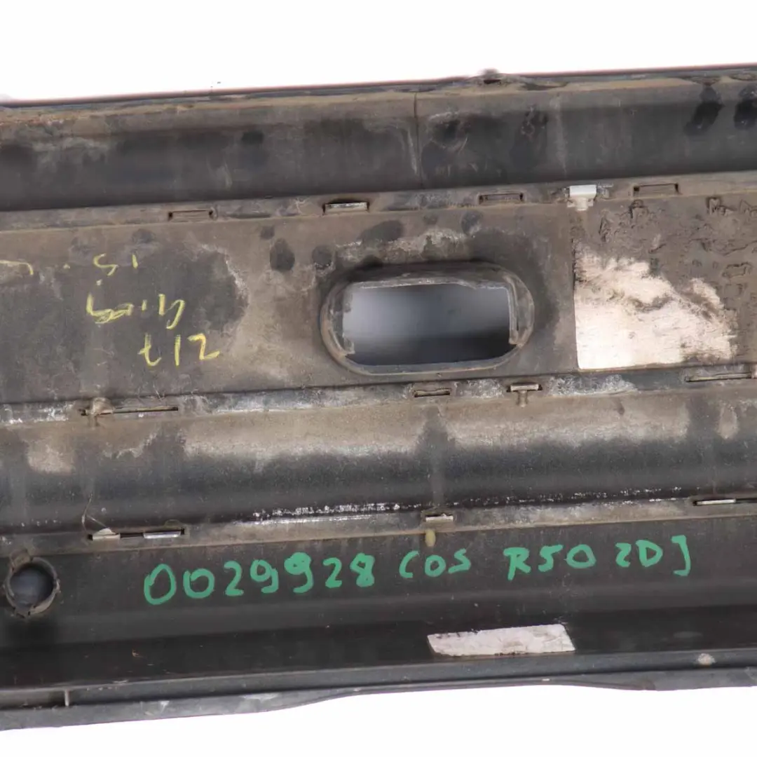 Bumper Panel PDC Cosmosschwarz Cosmos Black Metallic - 303 to Mini R50 Rear with Part number 0029928 Mini R50 Rear Bumper Panel PDC Cosmosschwarz Cosmos Black Metallic - 303 - SKU 0029928-COS1 - Part number 0029928