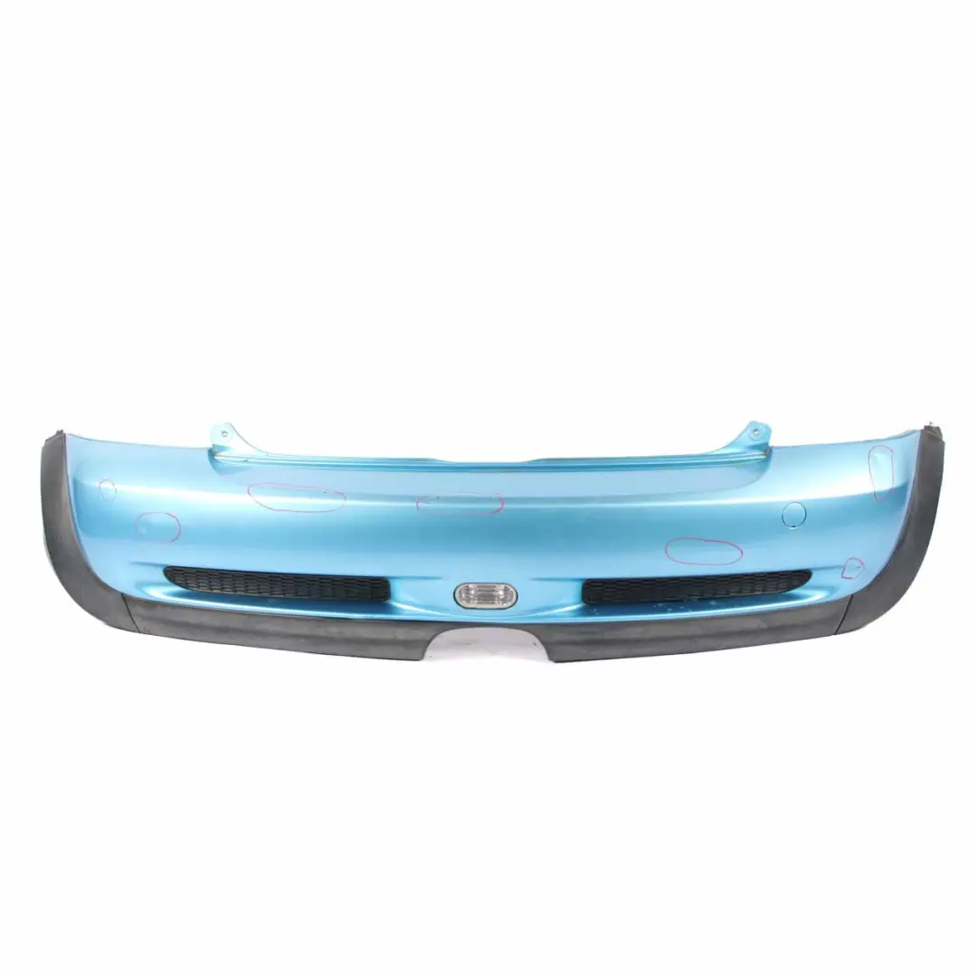 Bumper Trim Cooper S Complete Panel Electric Blue Metallic - 870 to Mini R53 Rear with Part number 0029957 Mini R53 Rear Bumper Trim Cooper S Complete Panel Electric Blue Metallic - 870 - SKU 0029957-ELB2 - Part number 0029957