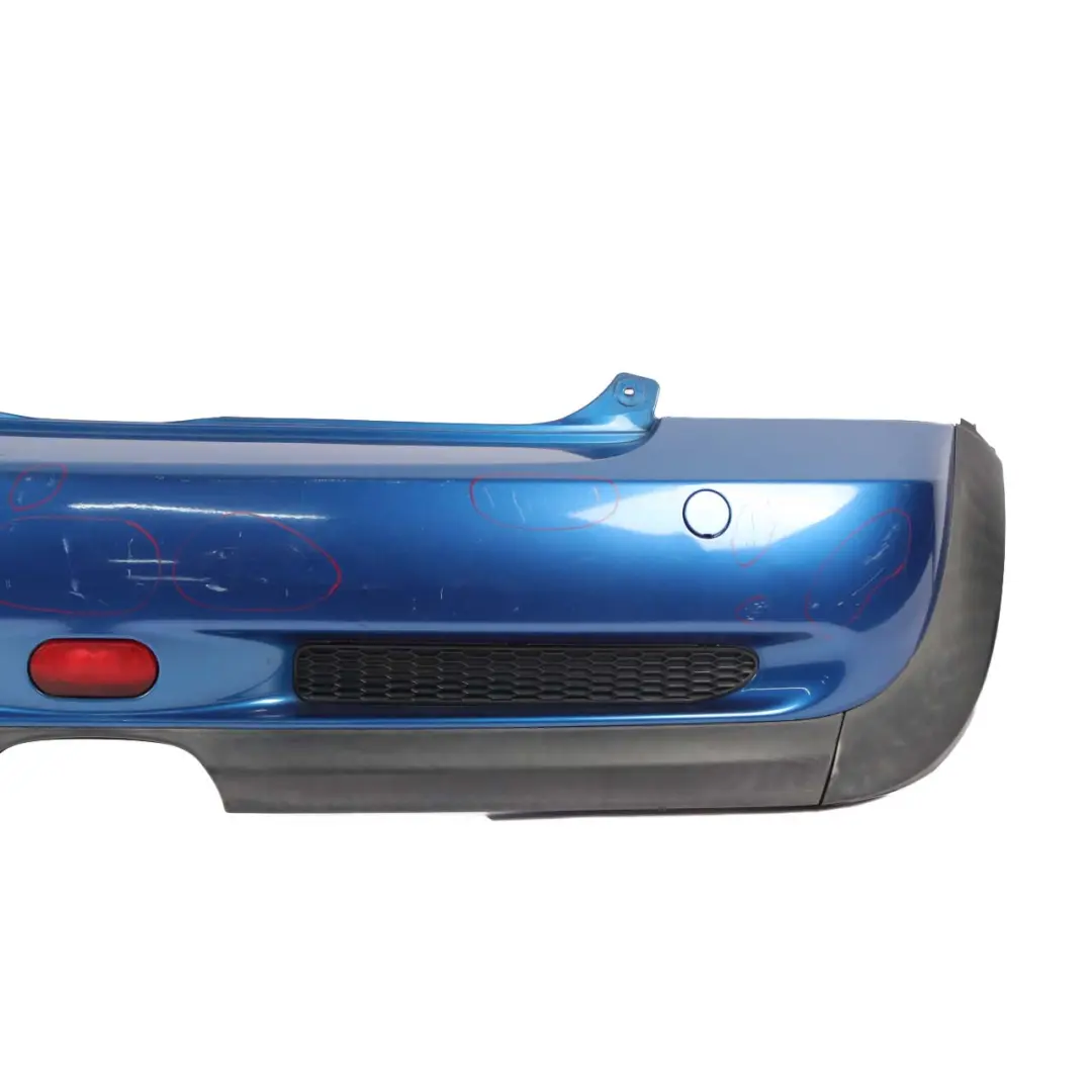 Bumper Mini R53 Cooper S Panel Hyper Blue Metallic - A28 to Rear with Part number 0029957 Rear Bumper Mini R53 Cooper S Panel Hyper Blue Metallic - A28 - SKU 0029957-HYB2 - Part number 0029957