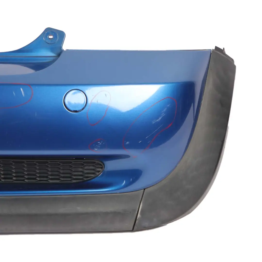 Bumper Mini R53 Cooper S Panel Hyper Blue Metallic - A28 to Rear with Part number 0029957 Rear Bumper Mini R53 Cooper S Panel Hyper Blue Metallic - A28 - SKU 0029957-HYB2 - Part number 0029957