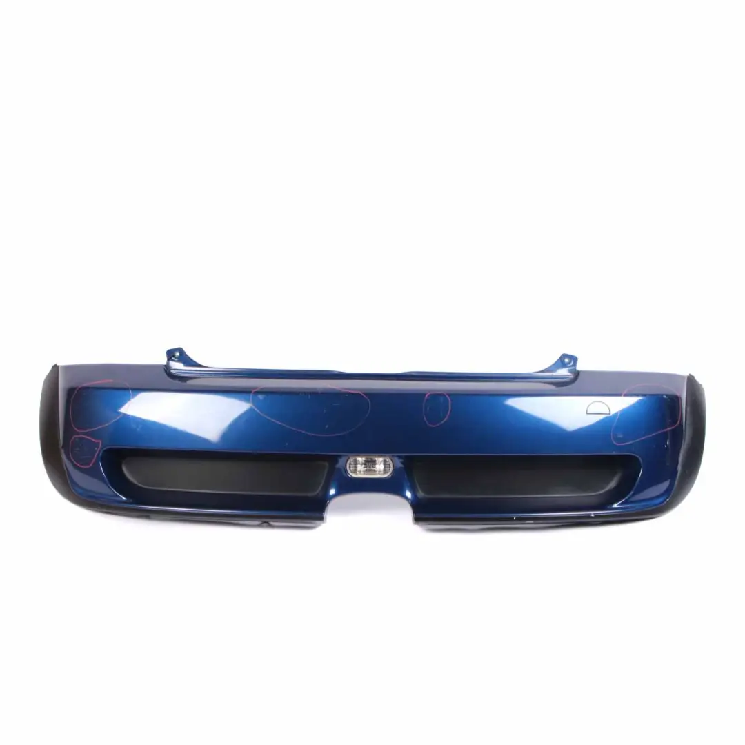 Complete Rear Bumper Panel Indi Blue Metallic - 862 to Mini Cooper S R53 with Part number 0029957 Mini Cooper S R53 Complete Rear Bumper Panel Indi Blue Metallic - 862 - SKU 0029957-IB - Part number 0029957