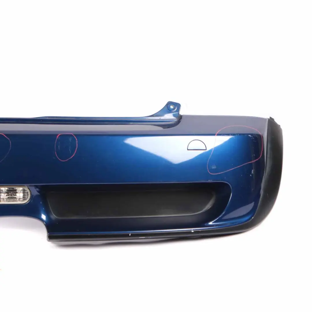 Complete Rear Bumper Panel Indi Blue Metallic - 862 to Mini Cooper S R53 with Part number 0029957 Mini Cooper S R53 Complete Rear Bumper Panel Indi Blue Metallic - 862 - SKU 0029957-IB - Part number 0029957