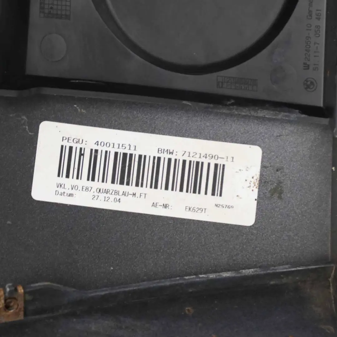 Complete Front Bumper Trim Panel Quarzblau Quartz Blue - A18 to BMW E87 with Part number 0032635 BMW E87 Complete Front Bumper Trim Panel Quarzblau Quartz Blue - A18 - SKU 0032635-QB - Part number 0032635
