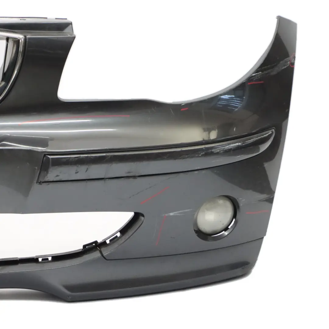 Complete Front Bumper Trim Panel Sparkling Graphite Metallic to BMW E87 with Part number 0032635 BMW E87 Complete Front Bumper Trim Panel Sparkling Graphite Metallic - SKU 0032635-SG - Part number 0032635