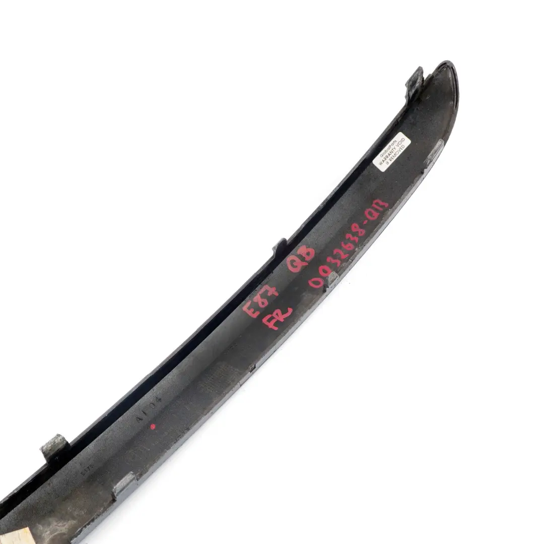 BMW 1 E87 Bumper Rubber Trim Strip Front Right O/S Quarzblau Quarz Blue - A18 - SKU 0032638-QB - Part number 0032638