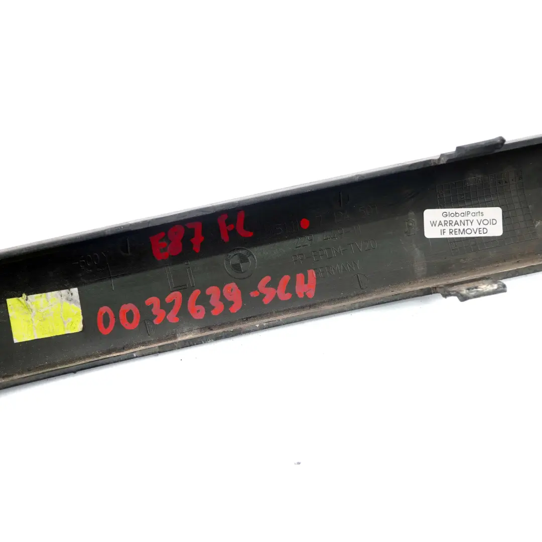 BMW 1 Series E87 Bumper Guard Trim Strip Left N/S Schwarz Black 7124501 - SKU 0032639-SCH - Part number 0032639
