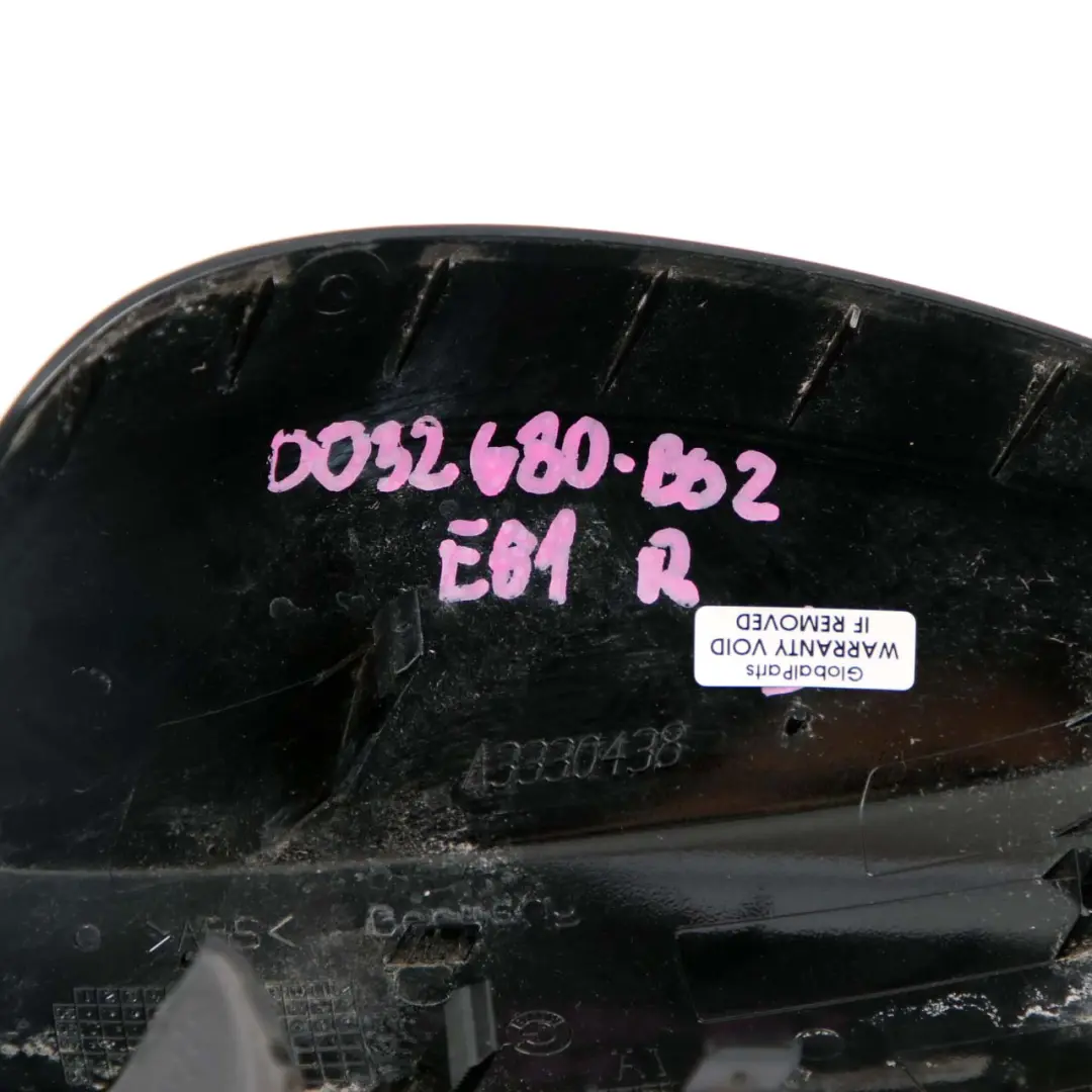 Wing Mirror Cover BMW E81 E87 Exterior Cap Right O/S Black Sapphire Metallic 475 to with Part number 0032680 Wing Mirror Cover BMW E81 E87 Exterior Cap Right O/S Black Sapphire Metallic 475 - SKU 0032680-BS2 - Part number 0032680