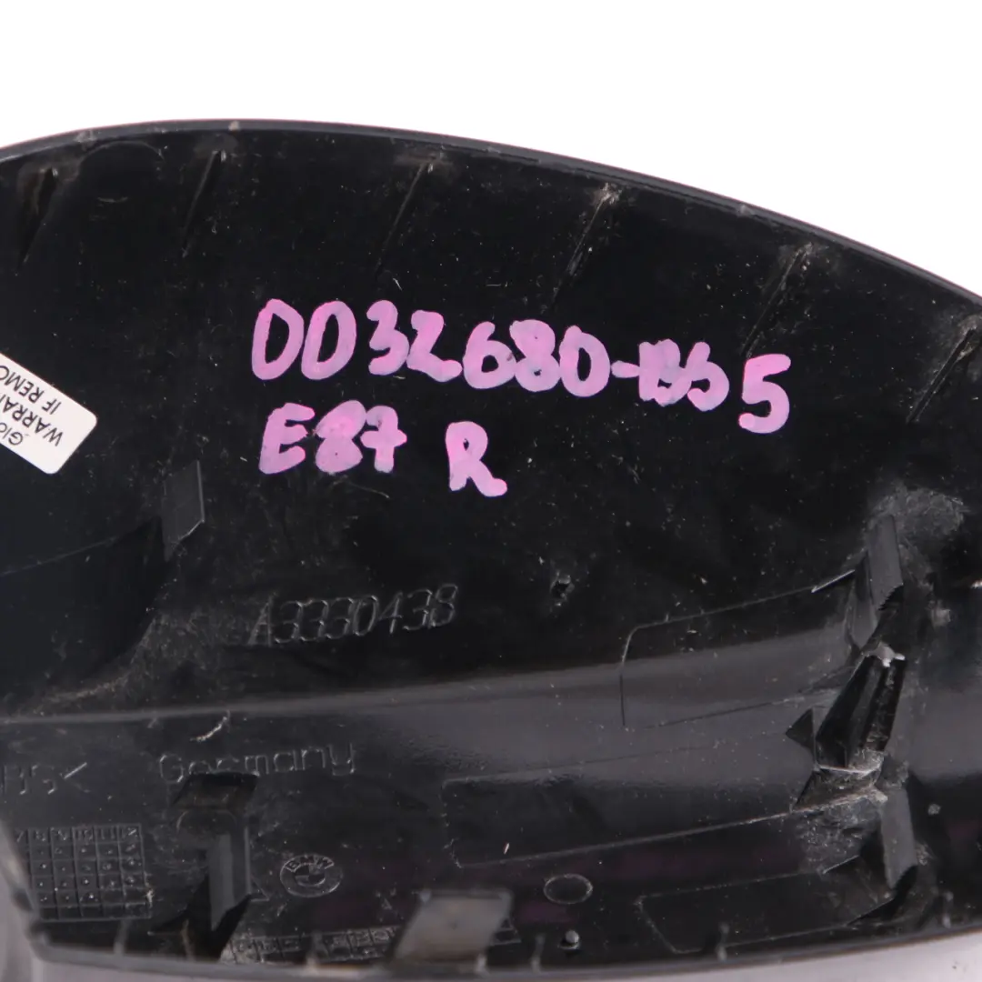 Wing Mirror Cover BMW E81 E87 5 Exterior Cap Right Black Sapphire Metallic 475 to with Part number 0032680 Wing Mirror Cover BMW E81 E87 5 Exterior Cap Right Black Sapphire Metallic 475 - SKU 0032680-BS5 - Part number 0032680