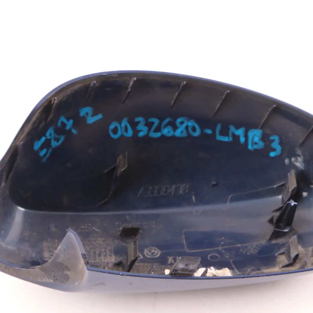 Wing Mirror Cover BMW E81 E87 3 Cap Right O/S Le Mans Blau Blue Metallic 381 to with Part number 0032680 Wing Mirror Cover BMW E81 E87 3 Cap Right O/S Le Mans Blau Blue Metallic 381 - SKU 0032680-LMB3 - Part number 0032680